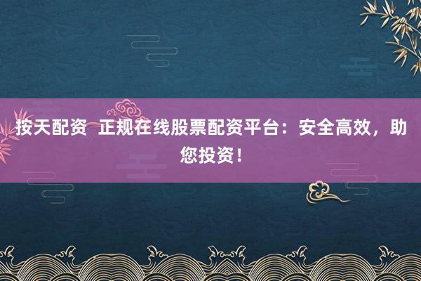 按天配资  正规在线股票配资平台：安全高效，助您投资！