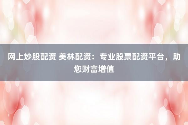 网上炒股配资 美林配资：专业股票配资平台，助您财富增值