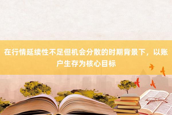在行情延续性不足但机会分散的时期背景下，以账户生存为核心目标