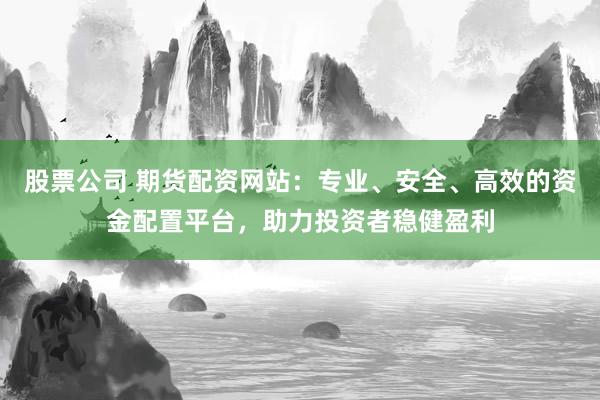 股票公司 期货配资网站：专业、安全、高效的资金配置平台，助力投资者稳健盈利